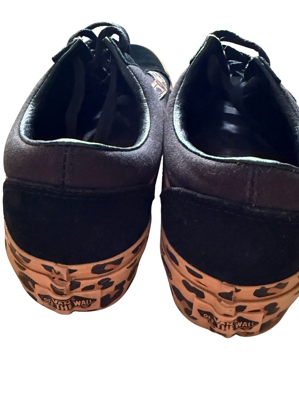 VANS OLD SKOOL PLATFORM LEOPARD PRINT BLACK SUEDE CANVAS SNEAKERS WOMENS SIZE 8 - Picture 9 of 11
